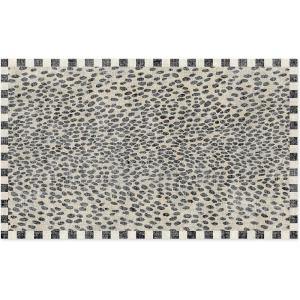 MACKENZIE-CHILDS Washable Rug, Decorative Indoor Rug, 2’6″ x 8′ Runner, Gray-and-White Sterling Checkered(Snow Leopard)