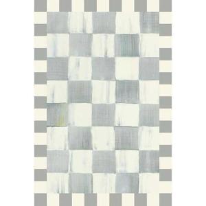 MACKENZIE-CHILDS Washable Rug, Decorative Indoor Rug, 2’6″ x 8′ Runner, Gray-and-White Sterling Checkered(Sterling Checkered)