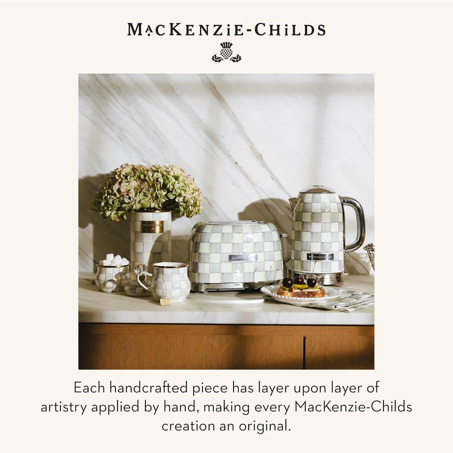 image:imageMACKENZIECHILDS Coffee French Press Glass FrenchPress Coffee Maker 32Ounce Capacity GrayandWhite Sterling CheckSterling Check
