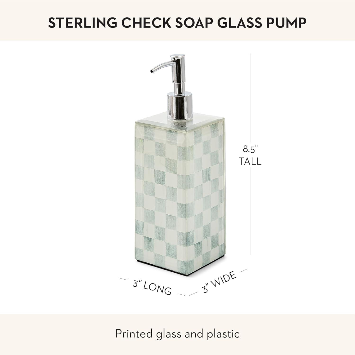 image:imageMACKENZIECHILDS Glass Soap Pump Liquid Soap Dispenser GrayandWhite Sterling Check