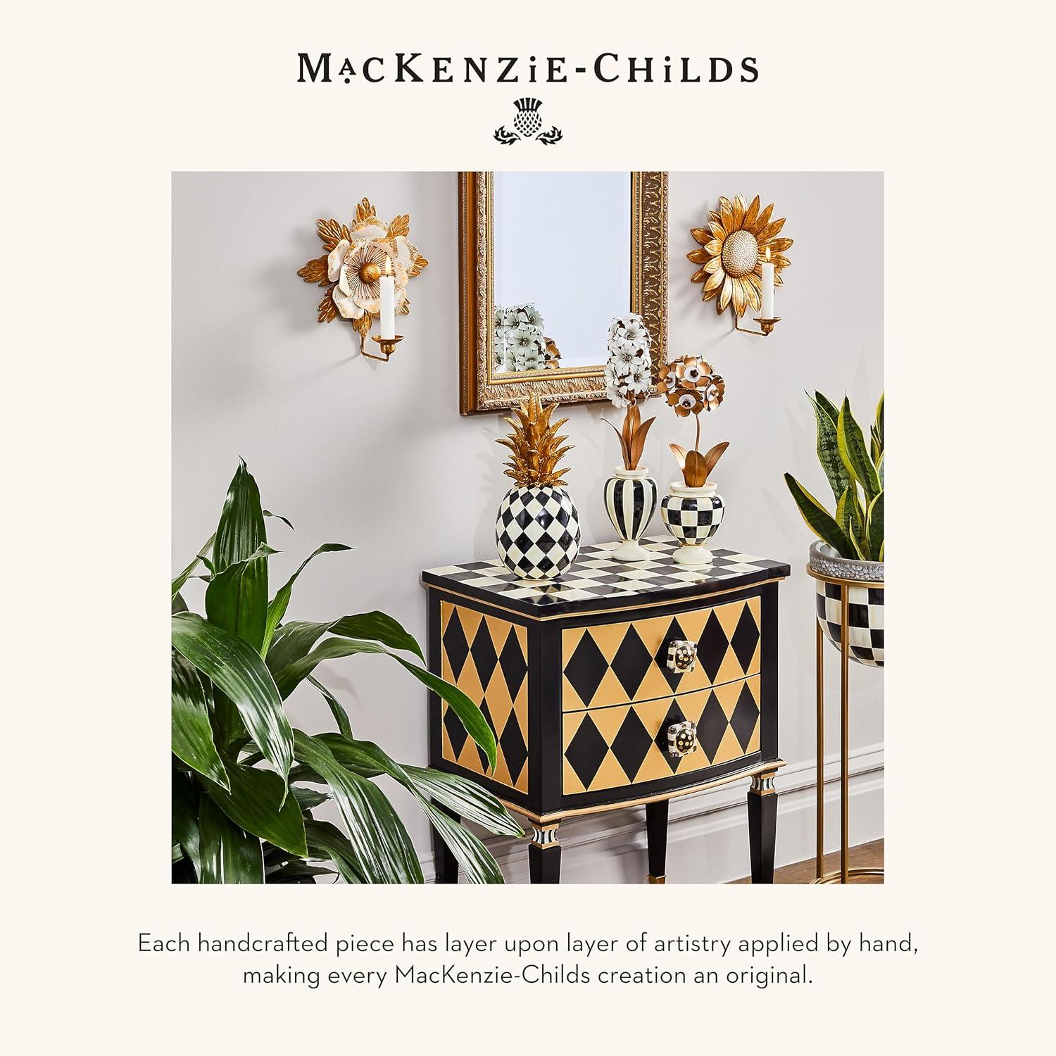 image:imageMACKENZIECHILDS Pineapple Sculpture Faux Fruit Decor for Home PinkandWhite Rosy CheckBlack and White