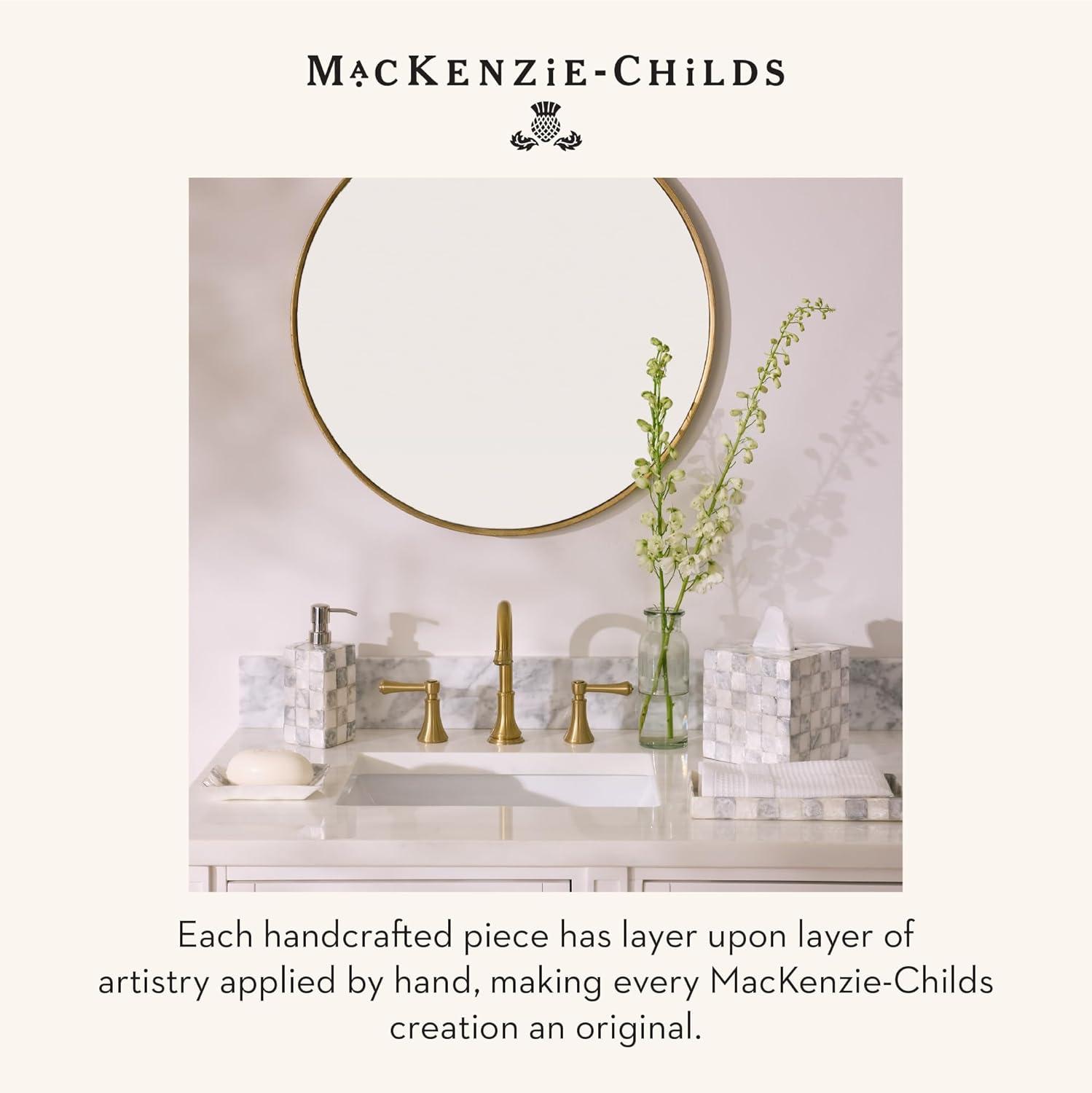 image:imageMACKENZIECHILDS Small Glass Tray Decorative Catchall Trinket Dish GrayandWhite Sterling CheckSterling Check