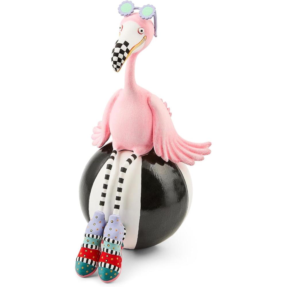 image:imageMACKENZIECHILDS Patience Brewster Mini Figures Handmade Spring Bird Decor Sheila Flamingo on Ball