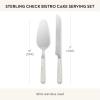 MACKENZIE-CHILDS 2-Piece Bistro Cake Serving Set, Stainless-Steel Cake Spatula and Knife, Gray-and-White Sterling Check(Sterling Check)