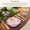 MACKENZIE-CHILDS 5-Piece Bistro Place Setting, Dishwasher-Safe Flatware Set, Gray-and-White Sterling Check(Rosy Check)