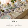 MACKENZIE-CHILDS 5-Piece Bistro Place Setting, Dishwasher-Safe Flatware Set, Gray-and-White Sterling Check(Rosy Check)