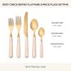 MACKENZIE-CHILDS 5-Piece Bistro Place Setting, Dishwasher-Safe Flatware Set, Gray-and-White Sterling Check(Rosy Check)