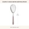 MACKENZIE-CHILDS Bistro Serving Spoon, Stainless-Steel Spoon for Cooking, Gray-and-White Sterling Check(Courtly Check)