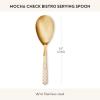 MACKENZIE-CHILDS Bistro Serving Spoon, Stainless-Steel Spoon for Cooking, Gray-and-White Sterling Check(Mocha Check)