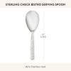 MACKENZIE-CHILDS Bistro Serving Spoon, Stainless-Steel Spoon for Cooking, Gray-and-White Sterling Check(Stering Check)