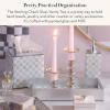 MACKENZIE-CHILDS Glass Vanity Tray, Decorative Bathroom Tray, Gray-and-White Sterling Check(Sterling Check)