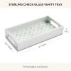 MACKENZIE-CHILDS Glass Vanity Tray, Decorative Bathroom Tray, Gray-and-White Sterling Check(Sterling Check)