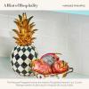 MACKENZIE-CHILDS Pineapple Sculpture, Faux Fruit Decor for Home, Pink-and-White Rosy Check(Black and White)