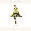 MACKENZIE-CHILDS Resin Ledge Sitter, Cute Frog Figurine for Home and Shelf Decor, Fergal The Frog