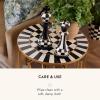 MACKENZIE-CHILDS Set of 2 Chess Figurines, Resin Living-Room Decor, Black-and-White Courtly Check and Stripe