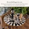 MACKENZIE-CHILDS Set of 2 Chess Figurines, Resin Living-Room Decor, Black-and-White Courtly Check and Stripe