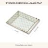MACKENZIE-CHILDS Small Glass Tray, Decorative Catchall Trinket Dish, Gray-and-White Sterling Check(Sterling Check)