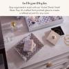MACKENZIE-CHILDS Small Glass Tray, Decorative Catchall Trinket Dish, Gray-and-White Sterling Check(Violet Check)
