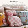 MACKENZIE-CHILDS Throw Pillow, Decorative Cotton Pillow for Spring or Easter Decor, 15×12, Pink Beaded Bunny Shape