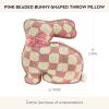 MACKENZIE-CHILDS Throw Pillow, Decorative Cotton Pillow for Spring or Easter Decor, 15×12, Pink Beaded Bunny Shape