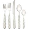 MACKENZIE-CHILDS 5-Piece Bistro Place Setting, Dishwasher-Safe Flatware Set, Gray-and-White Sterling Check(Sterling Check)