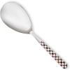 MACKENZIE-CHILDS Bistro Serving Spoon, Stainless-Steel Spoon for Cooking, Gray-and-White Sterling Check(Courtly Check)