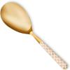 MACKENZIE-CHILDS Bistro Serving Spoon, Stainless-Steel Spoon for Cooking, Gray-and-White Sterling Check(Mocha Check)