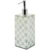 MACKENZIE-CHILDS Glass Soap Pump, Liquid Soap Dispenser, Gray-and-White Sterling Check