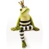 MACKENZIE-CHILDS Resin Ledge Sitter, Cute Frog Figurine for Home and Shelf Decor, Fergal The Frog