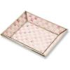 MACKENZIE-CHILDS Small Glass Tray, Decorative Catchall Trinket Dish, Gray-and-White Sterling Check(Rosy Check)