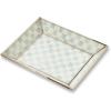 MACKENZIE-CHILDS Small Glass Tray, Decorative Catchall Trinket Dish, Gray-and-White Sterling Check(Sterling Check)