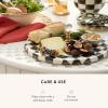 MACKENZIE-CHILDS Cheese Course, Cute Cheese Board and Serving Board for Charcuterie, Green-and-White Emerald Check(Courtly Check)
