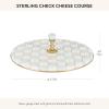 MACKENZIE-CHILDS Cheese Course, Cute Cheese Board and Serving Board for Charcuterie, Green-and-White Emerald Check(Sterling Check)