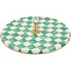 MACKENZIE-CHILDS Cheese Course, Cute Cheese Board and Serving Board for Charcuterie, Green-and-White Emerald Check(Emerald Check)
