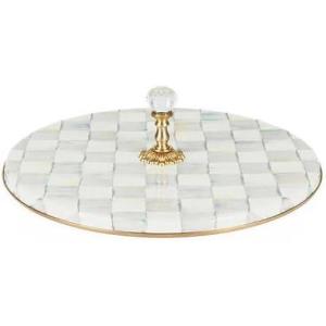 MACKENZIE-CHILDS Cheese Course, Cute Cheese Board and Serving Board for Charcuterie, Green-and-White Emerald Check(Sterling Check)