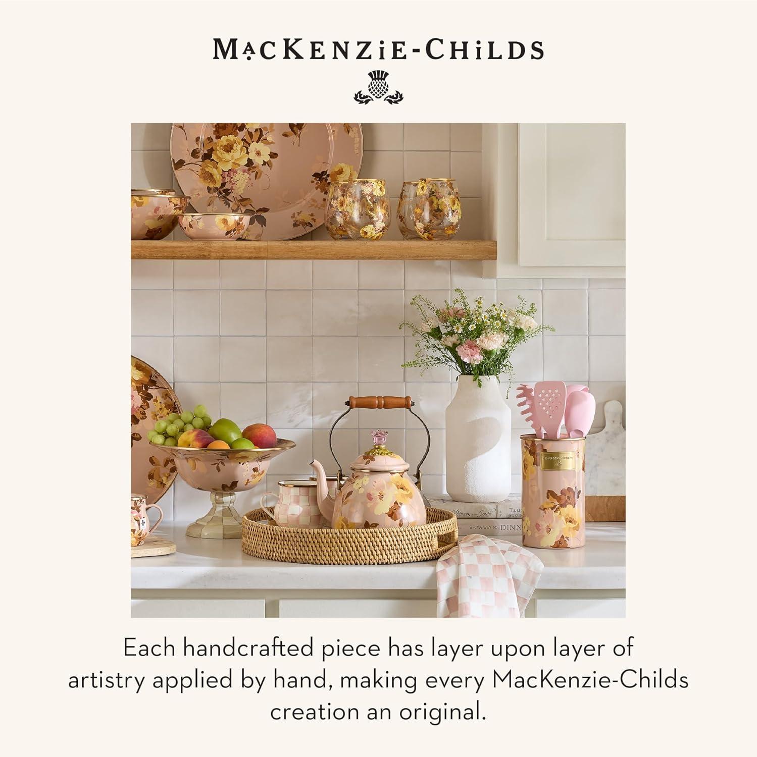 image:imageMACKENZIECHILDS Enamel Utensil Holder Stylish Kitchen Countertop Organizer Wild Rose MauveMauve Wild Rose