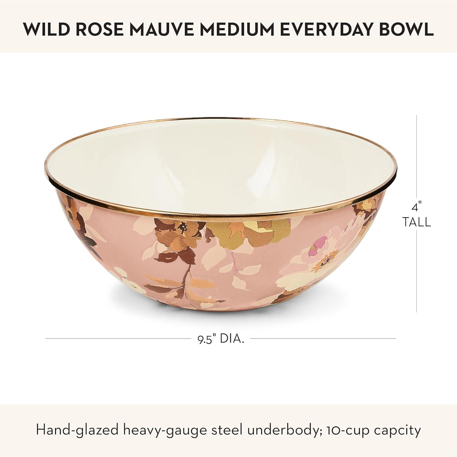 image:imageMACKENZIECHILDS Everyday Bowl Serving Bowl for Entertaining Large Wild Rose MauveMauve Wild Rose