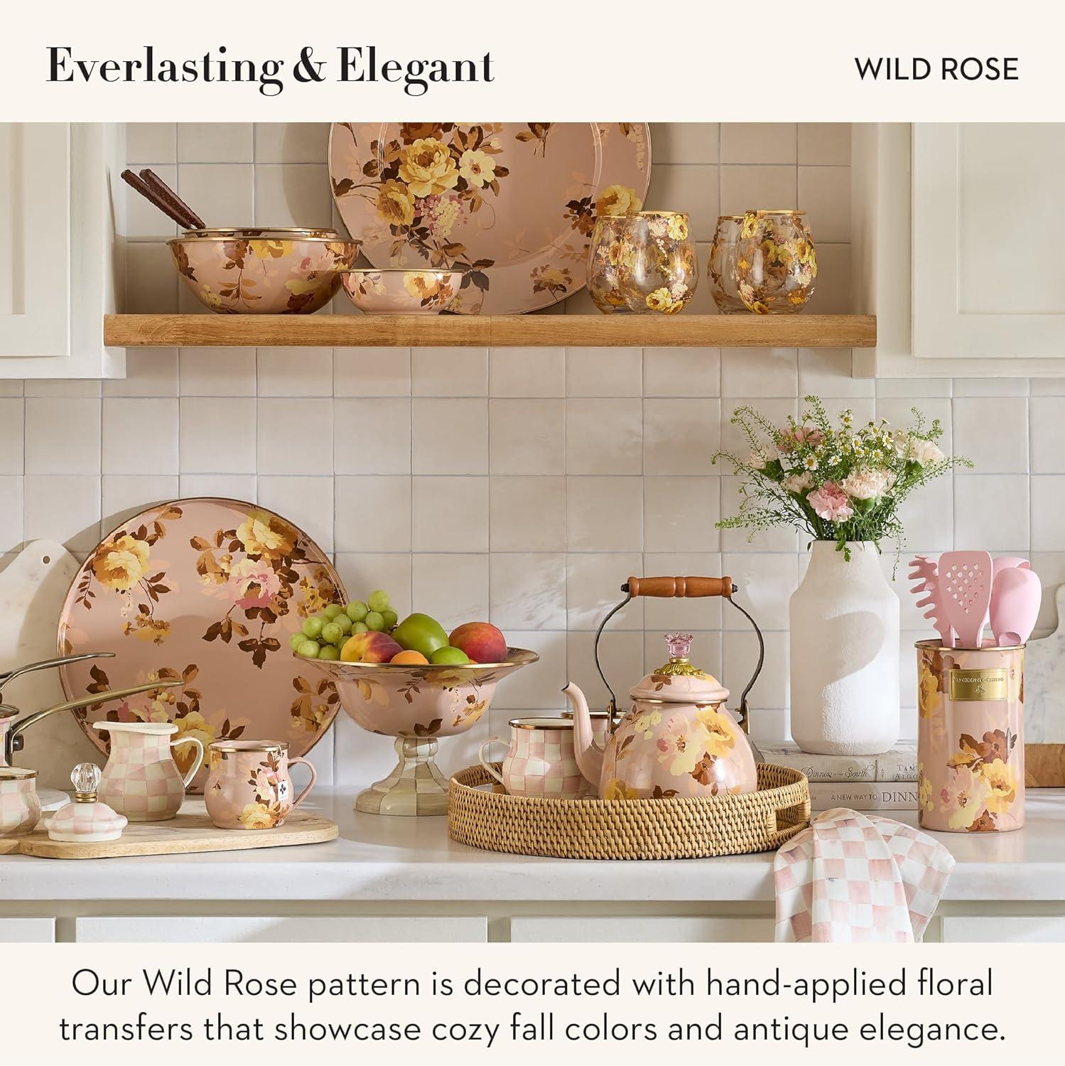 image:imageMACKENZIECHILDS Everyday Bowl Serving Bowl for Entertaining Large Wild Rose MauveMauve Wild Rose