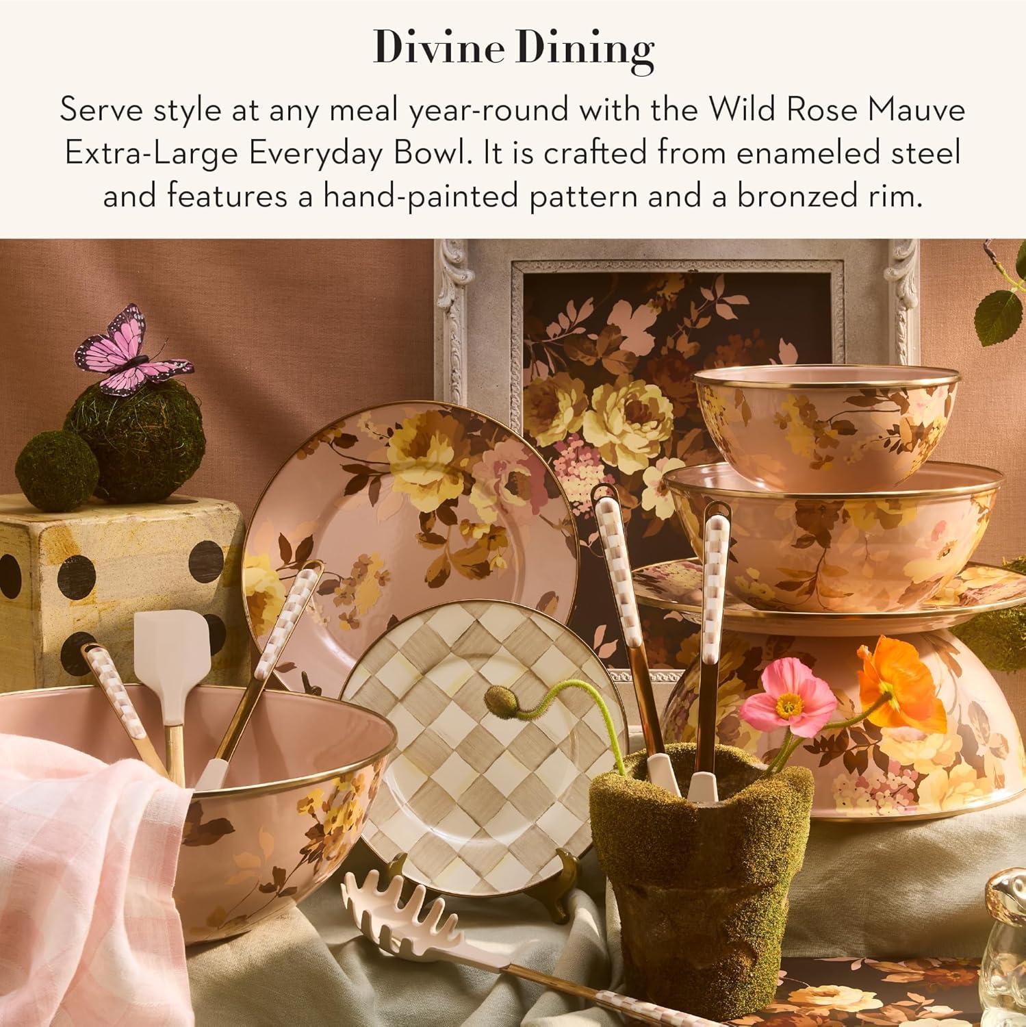 image:imageMACKENZIECHILDS Everyday Bowl Serving Bowl for Entertaining Large Wild Rose MauveMauve Wild Rose