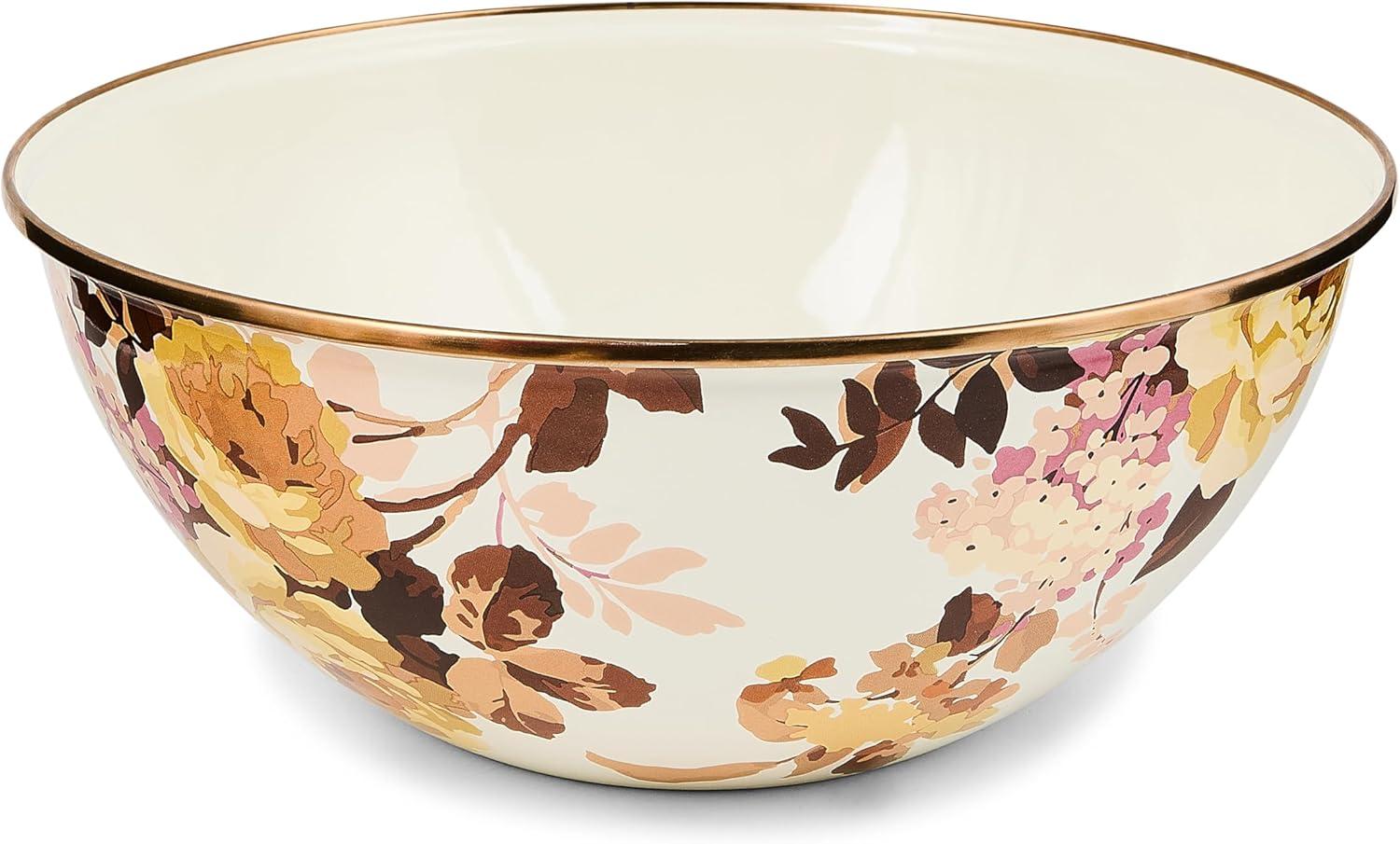 image:imageMACKENZIECHILDS Everyday Bowl Serving Bowl for Entertaining Large Wild Rose MauveWhite Wild Rose