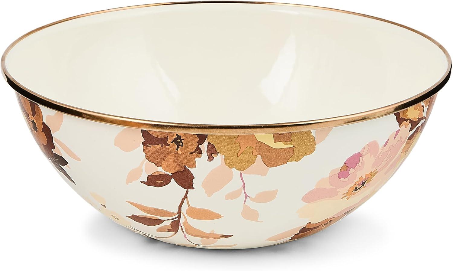 image:imageMACKENZIECHILDS Everyday Bowl Serving Bowl for Entertaining Large Wild Rose MauveWhite Wild Rose