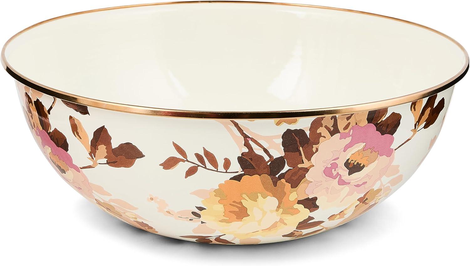 image:imageMACKENZIECHILDS Everyday Bowl Serving Bowl for Entertaining Large Wild Rose MauveWhite Wild Rose