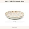 MACKENZIE-CHILDS Enamel Abundant Bowl, Decorative or Serving Bowl, 13-Cup Capacity, Wild Rose Mauve(Mocha Check)