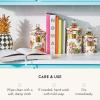 MACKENZIE-CHILDS Enamel Canister, Kitchen Storage Container with Lid, Large, 64-Ounce Capacity, Wild Rose Slate(White Flower Market)