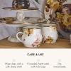 MACKENZIE-CHILDS Enamel Pedestal Platter, Round Cake Stand, Large, Wild Rose Slate(Wild Rose White)