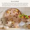 MACKENZIE-CHILDS Enamel Round Tray, Decorative Serving Platter for Food and Drinks, Wild Rose Mauve(Mauve Wild Rose)