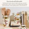 MACKENZIE-CHILDS Enamel Utensil Holder, Stylish Kitchen Countertop Organizer, Wild Rose Mauve(Butterfly Garden)