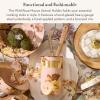 MACKENZIE-CHILDS Enamel Utensil Holder, Stylish Kitchen Countertop Organizer, Wild Rose Mauve(Mauve Wild Rose)