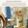 MACKENZIE-CHILDS Enamel Utensil Holder, Stylish Kitchen Countertop Organizer, Wild Rose Mauve(Slate Wild Rose)