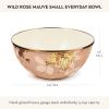 MACKENZIE-CHILDS Everyday Bowl, Serving Bowl for Entertaining, Large, Wild Rose Mauve(Mauve Wild Rose)